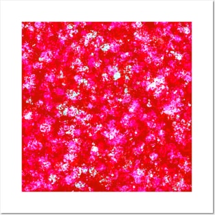 Red and Pink Splatter Abstract Posters and Art